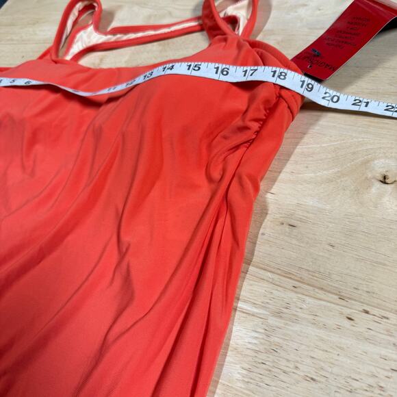 MAGICSUIT NWT Reese Cowl Back Tankini Top & Shirred Bikini Bottom Size 16 Orange - Picture 8 of 16
